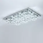 Picture of Luminous Cascade Crystal LED Chandelier,  Modern Flush Mount Ceiling Light