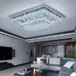 Picture of Luminous Cascade Crystal LED Chandelier,  Modern Flush Mount Ceiling Light