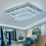 Picture of Luminous Cascade Crystal LED Chandelier,  Modern Flush Mount Ceiling Light