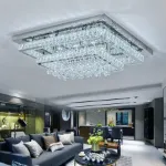 Picture of Luminous Cascade Crystal LED Chandelier,  Modern Flush Mount Ceiling Light