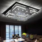 Picture of Luminous Cascade Crystal LED Chandelier,  Modern Flush Mount Ceiling Light