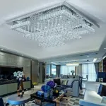 Picture of Luminous Cascade Crystal LED Chandelier,  Modern Flush Mount Ceiling Light