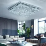 Picture of Luminous Cascade Crystal LED Chandelier,  Modern Flush Mount Ceiling Light