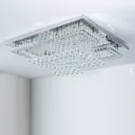 Picture of Luminous Cascade Crystal LED Chandelier,  Modern Flush Mount Ceiling Light