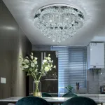 Picture of Luminous Cascade Crystal LED Chandelier,  Modern Flush Mount Ceiling Light