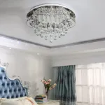 Picture of Luminous Cascade Crystal LED Chandelier,  Modern Flush Mount Ceiling Light