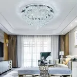 Picture of Luminous Cascade Crystal LED Chandelier,  Modern Flush Mount Ceiling Light