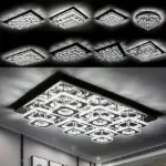 Picture of Luminous Cascade Crystal LED Chandelier,  Modern Flush Mount Ceiling Light