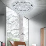 Picture of Luminous Cascade Crystal LED Chandelier,  Modern Flush Mount Ceiling Light