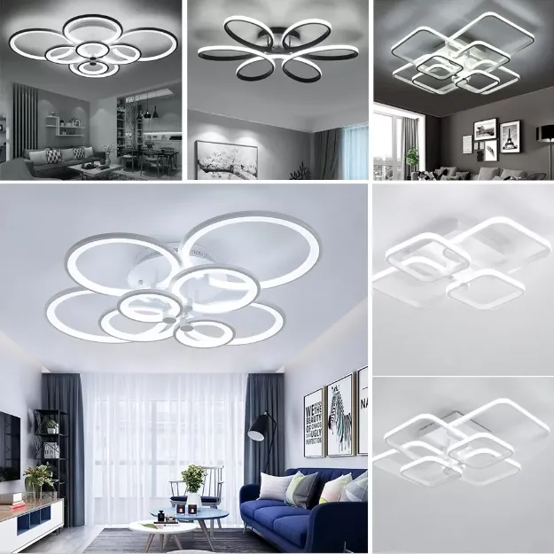 Picture of Modern LED Chandelier, Elegant Ceiling Pendant Light for Living Room & Hallway