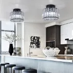 Picture of Modern Crystal Ceiling Light,  Chic LED Chandelier for Living Room & Bedroom