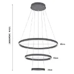 Picture of Modern LED Ceiling Light, Chic 2/3 Ring Pendant Chandelier with Dimmable Remote Control