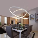 Picture of Modern LED Ceiling Light, Chic 2/3 Ring Pendant Chandelier with Dimmable Remote Control