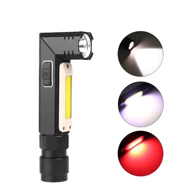 Picture of 90° Angle Waterproof Flashlight, USB Rechargeable Outdoor Camping Torch & Work Light