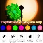 Picture of 7 Colors Rainbow Sunset Projection Lamp – USB LED Decor Light, Rotatable