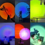 Picture of 7 Colors Rainbow Sunset Projection Lamp – USB LED Decor Light, Rotatable