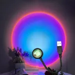 Picture of 7 Colors Rainbow Sunset Projection Lamp – USB LED Decor Light, Rotatable