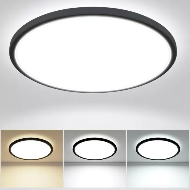 Picture of Dimmable 24W Round LED Ceiling Light Panel for Bathroom, Kitchen, and Living Room