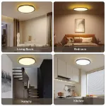 Picture of Dimmable 24W Round LED Ceiling Light Panel for Bathroom, Kitchen, and Living Room