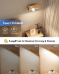 Picture of Battery Operated Wall Sconces – 50 LED Magnetic Lights, Touch Dim, 360° Rotation, 4000mAh Rechargeable for Bedroom & Living Room (2 Pack)