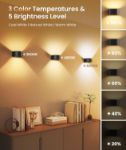 Picture of Motion Sensor Wall Lights – Remote Control, 3-Color Dimmable LED Sconces, Up & Down Lighting, 5000mAh Rechargeable, Auto Mode, Battery Operated Wall Lamps