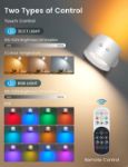 Picture of Wireless LED Wall Lamp – Rechargeable, Touch & Remote Control, 360° Rotatable, Up and Down Light, Dimmable, Timer, 12 RGB Colors, 3 Ambient Modes 