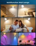 Picture of Wireless LED Wall Lamp – Rechargeable, Touch & Remote Control, 360° Rotatable, Up and Down Light, Dimmable, Timer, 12 RGB Colors, 3 Ambient Modes 