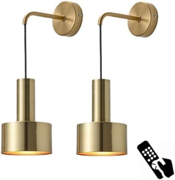 Picture of Battery-Operated Wall Sconces – Modern Wireless Wall Lamps with Remote, Dimmable LED Bulbs, and Adjustable Copper Design  (pack of 2)