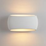 Picture of Modern Wall Sconce Lights With White Oval Plaster Shade Fitting, Wall Mounted Light for Bedroom, Living Room, Hallway