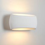 Picture of Modern Wall Sconce Lights With White Oval Plaster Shade Fitting, Wall Mounted Light for Bedroom, Living Room, Hallway