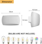 Picture of Modern Wall Sconce Lights With White Oval Plaster Shade Fitting, Wall Mounted Light for Bedroom, Living Room, Hallway