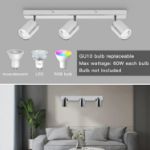 Picture of  Ceiling Light - Spotlight Ceiling Bar in Matt Black - Ceiling Lights Spotlights with GU10 Socket Industrial 2 Way Light Ceiling Indoor Spot Light