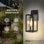 Picture of Outdoor Wall Lights Mains Powered, Black Wall Sconce, IP54 Waterproof, Garden Lights for Front Door, Patio, Terrace, Hallway, Garage, Porch