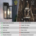 Picture of Outdoor Wall Lights Mains Powered, Black Wall Sconce, IP54 Waterproof, Garden Lights for Front Door, Patio, Terrace, Hallway, Garage, Porch