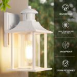 Picture of Outdoor Wall Light,Motion Sensor Light Outdoor with Bulb,Waterproof Aluminum Security Light Sensor Wall Lantern Black Anti-Rust Outside Wall Sconce for Garden Doorway 