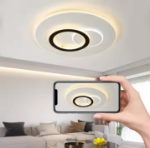 Picture of 48W Modern Round Ceiling Light, Brightness Dimmable & 3 Color Temperature Available Bathroom Lighting, 47cm Dia Ceiling Flush Mount Light for Living Room