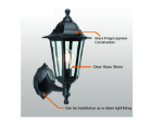 Picture of Traditional Style Black Outdoor Garden Security Porch Weatherproof Wall Light Lantern IP44 Rated Reversible 