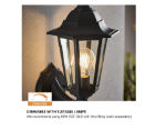 Picture of Traditional Style Black Outdoor Garden Security Porch Weatherproof Wall Light Lantern IP44 Rated Reversible 