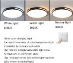 Picture of 36W Bathroom Light, 50cm Super Bright Ceiling Light,3000k/4500k/6000k 3 Color Temperature, Modern Flush Ceiling Light for Bathroom