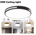 Picture of 36W Bathroom Light, 50cm Super Bright Ceiling Light,3000k/4500k/6000k 3 Color Temperature, Modern Flush Ceiling Light for Bathroom