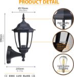 Picture of Outdoor Wall Light, Anti-Corrosion Plastic Wall Lantern, Exterior Waterproof Wall Sconce for Porch, Garage, Patio, Corridor