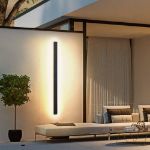 Picture of Outdoor Wall Lights LED Black Long Wall Sconce Ip65 Waterproof Outside Lights,  Rectangular Wall Lighting 