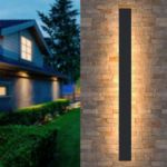 Picture of Outdoor Wall Lights LED Black Long Wall Sconce Ip65 Waterproof Outside Lights,  Rectangular Wall Lighting 