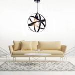 Picture of Black Industrial Ceiling Light - Round Pendant Lighting with Adjustable Height, Retro Chandeliers Ceiling Light Fitting 