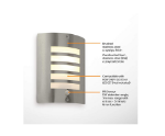 Picture of Security Wall Light with PIR Sensor – IP44 Rated Outdoor Light,Modern Stainless Steel Garden & Porch Light