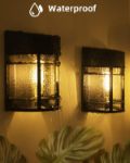 Picture of Solar Fence Lights Outdoor – Waterproof Retro LED Wall Lights for Garden, Patio, Decking & Yard | Warm White Solar Powered Wall Lamps