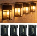 Picture of Solar Fence Lights Outdoor – Waterproof Retro LED Wall Lights for Garden, Patio, Decking & Yard | Warm White Solar Powered Wall Lamps