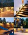 Picture of Solar Fence Lights Outdoor – Waterproof Retro LED Wall Lights for Garden, Patio, Decking & Yard | Warm White Solar Powered Wall Lamps