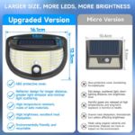 Picture of LED Solar Security Lights Outdoor - Motion Sensor, 270° Wide Angle, IP65 Waterproof for Garden, Yard, Garage, Fence, and Patio