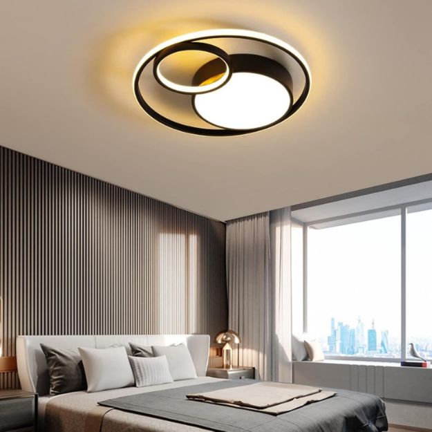 Picture of 36W Modern Ultrathin Black Ceiling Lamp, 47CM Round Shape LED Ceiling Light Fixture, Dimmable Ceiling Lights Adjustable Compatible with Bathroom, Kitchen, Bedroom